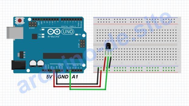 Wie man einen LM35-Temperatursensor an einen Arduino