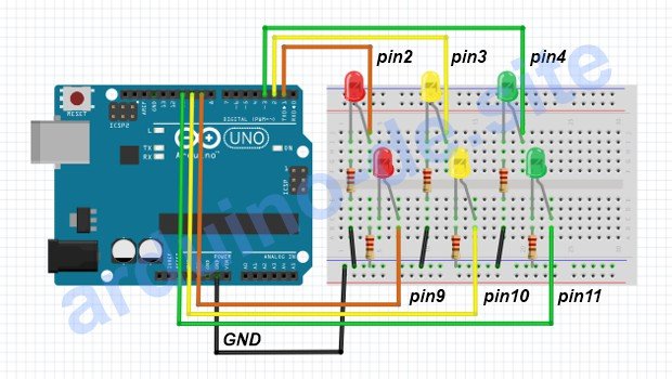 Arduino Ampel für Autos und Fußgänger