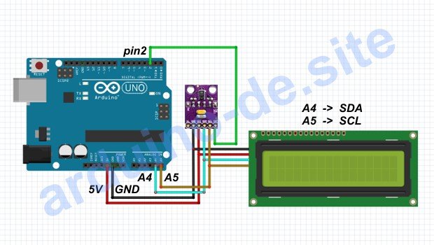 >Wie man einen Gesten-Sensor APDS-9960 und LCD-Display