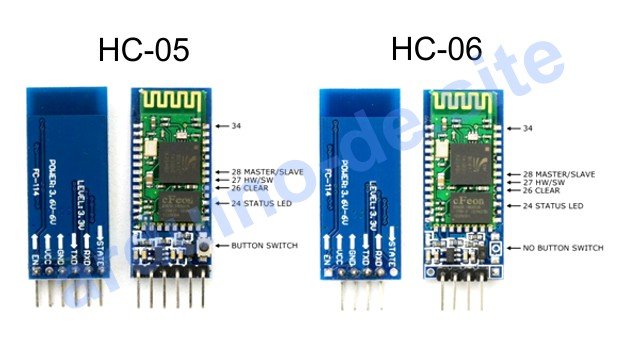 Arduino HC-05, HC-06 Bluetooth Module pinout, datasheet