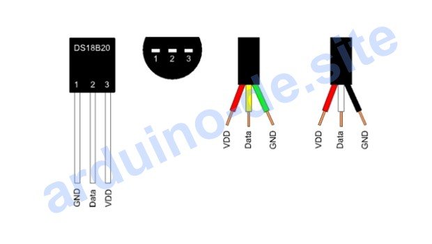 Temperatursensor DS18B20 Arduino pinout, datasheet