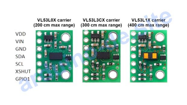 Laser-Entfernungsmesser VL53L0X Arduino pinout, datasheet