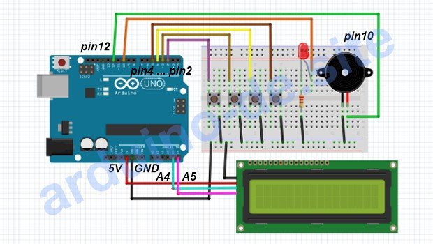 Countdown-Timer Arduino mit Druckknopfsteuerung