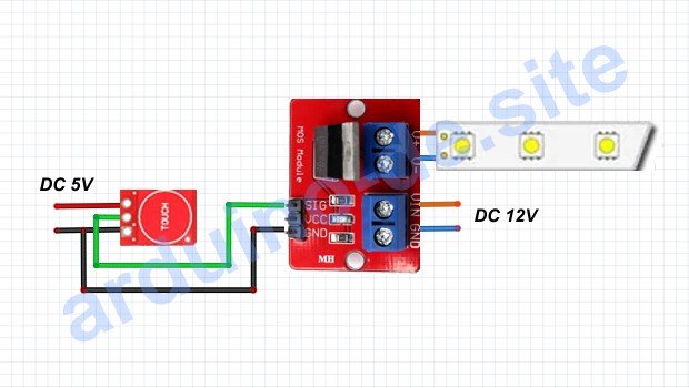 Verwendung des Touch Sensor TTP223 ohne Arduino