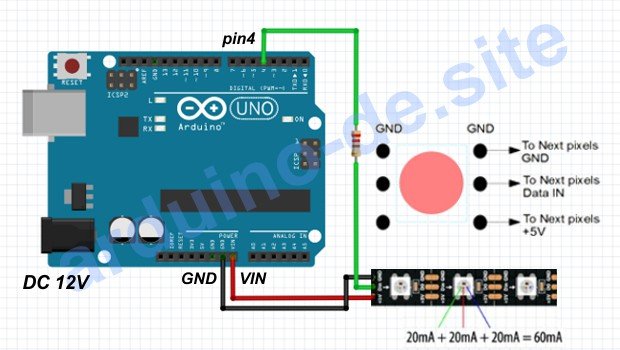 Wie man einen LEDs WS2811 an einen Arduino anschließt