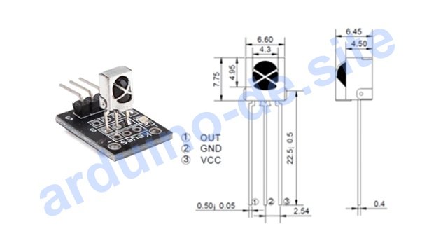 KY-022 Infrarot Receiver Modul pinout, datasheet