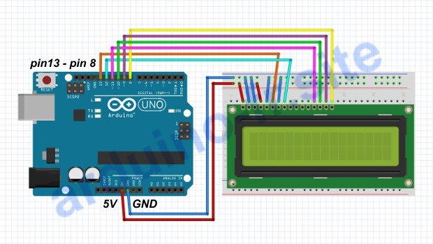 Wie man einen LCD ohne i2c an einen Arduino anschließt