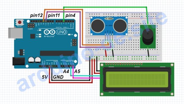 Parksensor in der Garage mit Arduino und dem HC-SR04